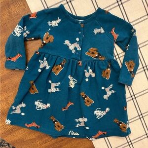 Hanna Andersson 2T Toddler Girl Sweatshirt Dress Dog Print